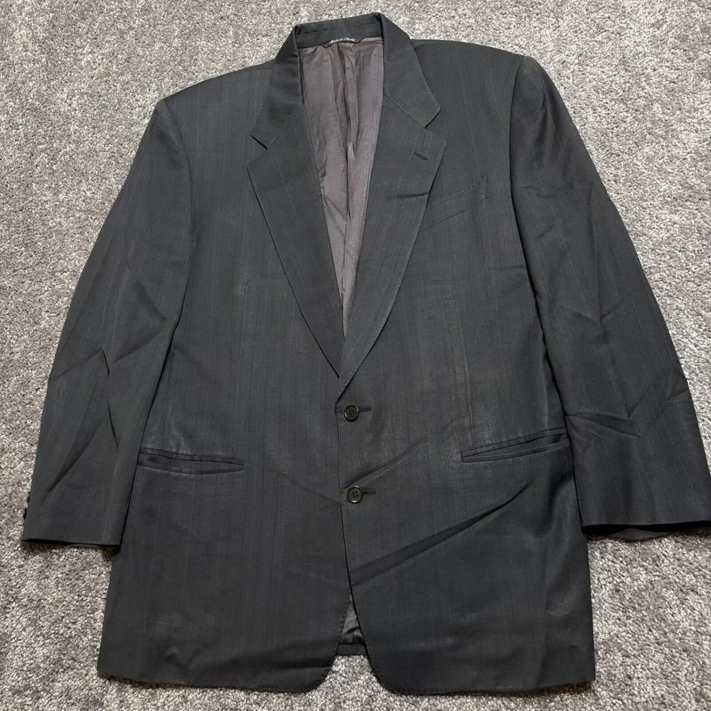 Canali Proposta Sports Coat Mens 42R Black Blazer Jacket Virgin Wool Italy